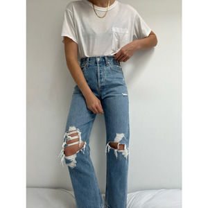 Agolde 90’s mid rise loose fit jean in Fall Out